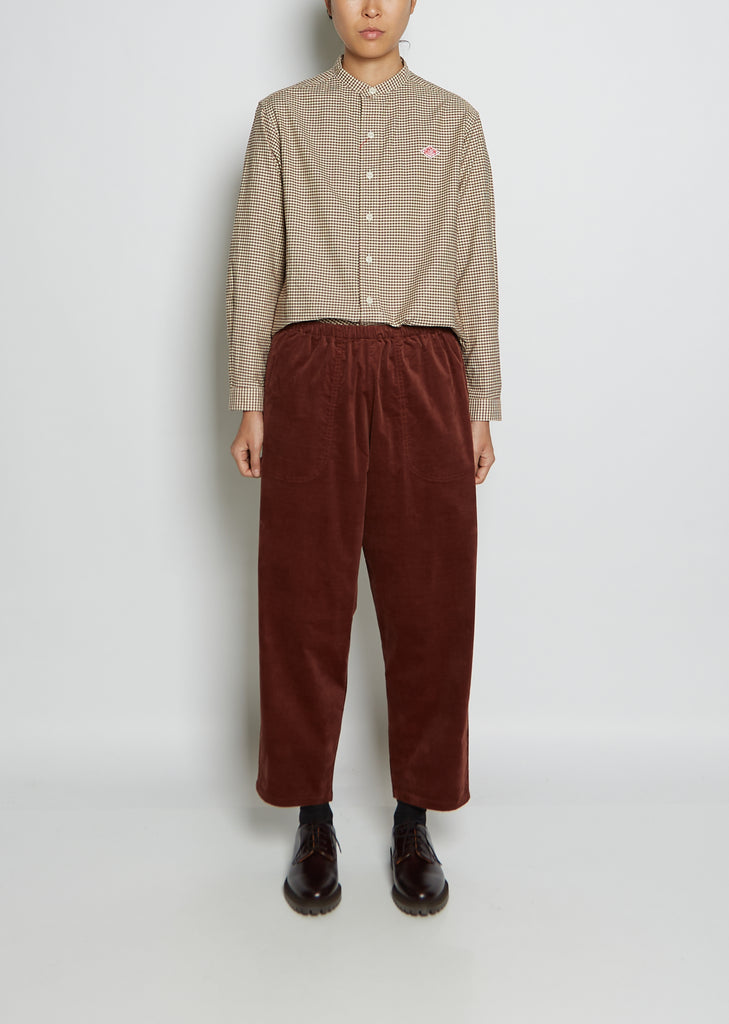 Easy Cotton Velvet Pants — Brick