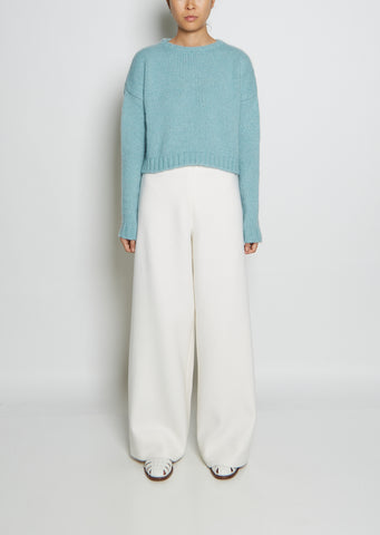 Cropped Pull Alpaca Sweater — Baby Blue