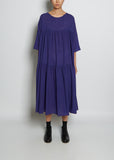 Tiered Ruffle Wool Dress