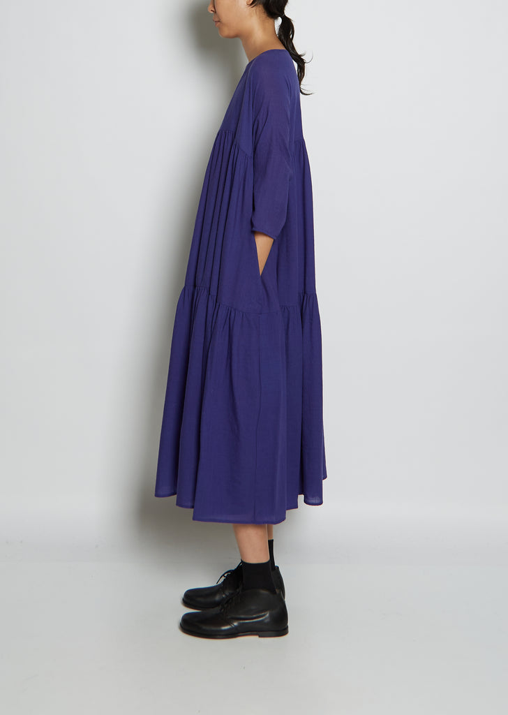 Tiered Ruffle Wool Dress
