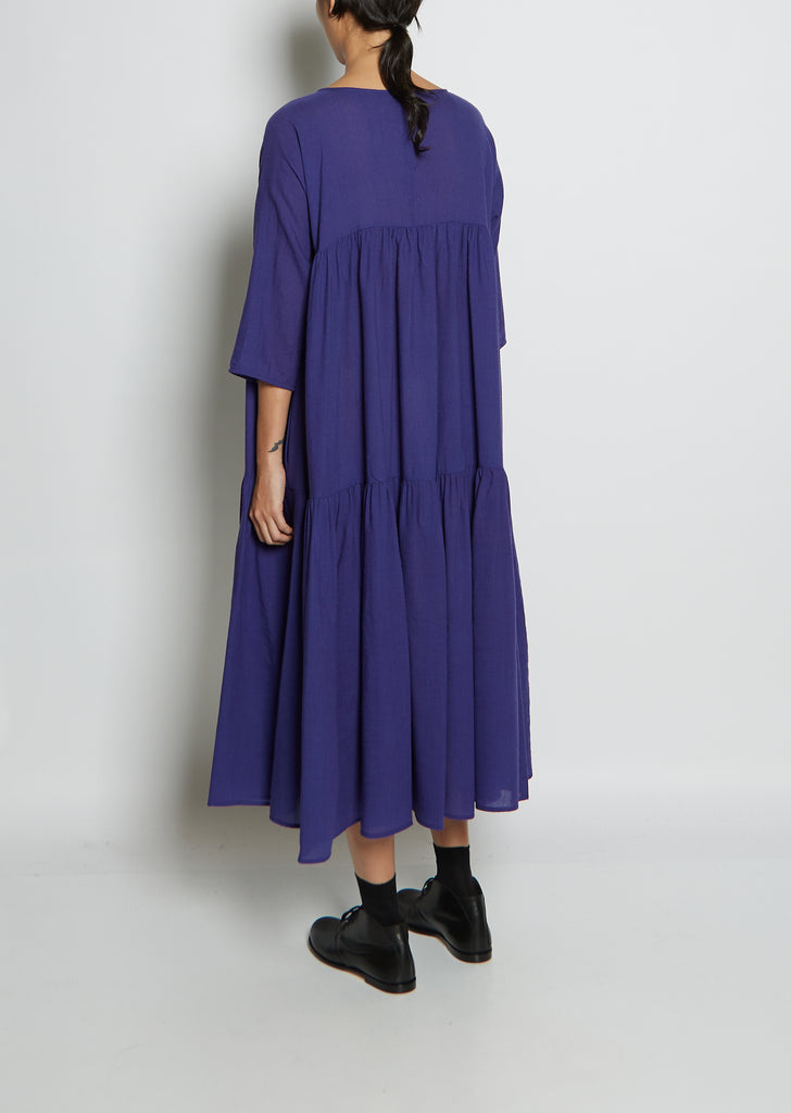 Tiered Ruffle Wool Dress