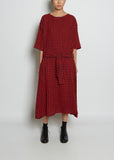 Wool Gauze Gingham Check Dress