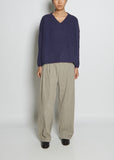 Wool, Cotton & Alpaca Blend Sweater — Blueberry