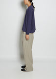 Wool, Cotton & Alpaca Blend Sweater — Blueberry