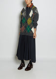 Rhombus Motif Wool Cardigan