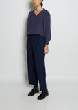 Pleat Front Cropped Cotton Trousers
