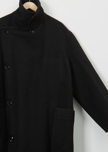Men's Wool Wrap Coat — Black – La Garçonne