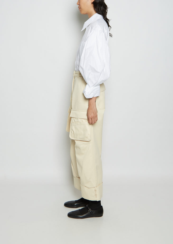 Cargo Cotton Trousers — Cream