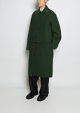 Long Off Washed Wool Coat
