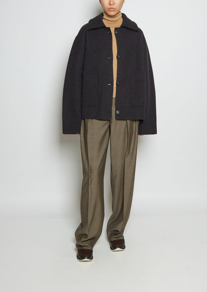 Off Wool Knit Coat