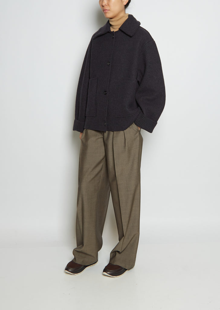 Off Wool Knit Coat