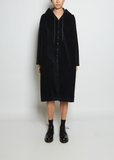 Stretch Cotton Velvet Hooded Dress