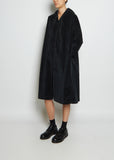 Stretch Cotton Velvet Hooded Dress