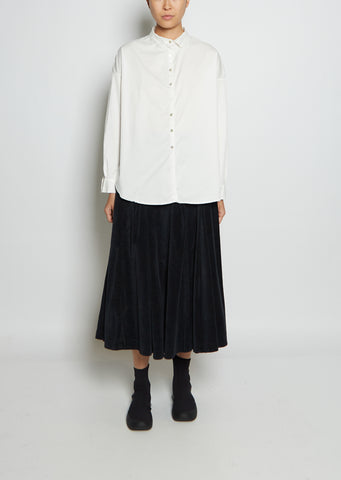 Cotton Short Collar Shirt TS — Milk