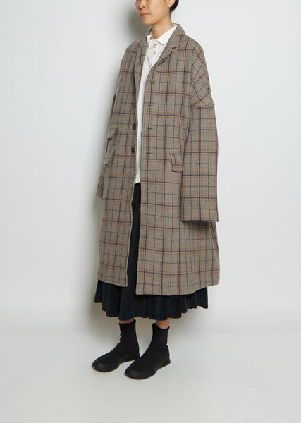 Wool Tartan Big Coat