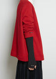 Cotton Blend Jersey Long Fingerless Gloves