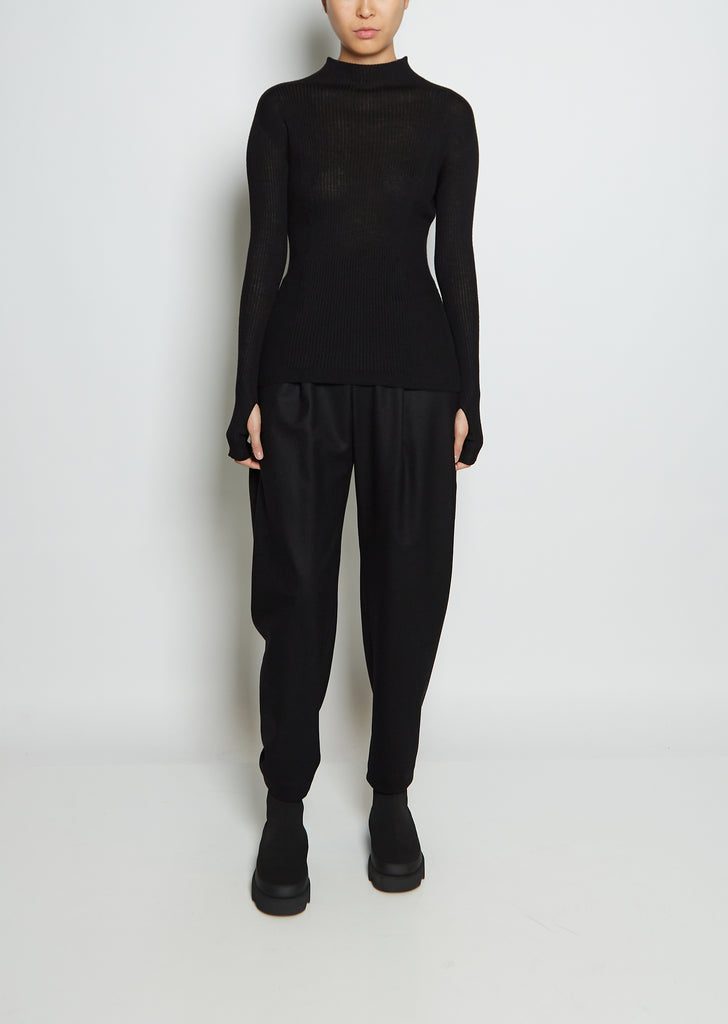 Ribbed Merino Knit Top