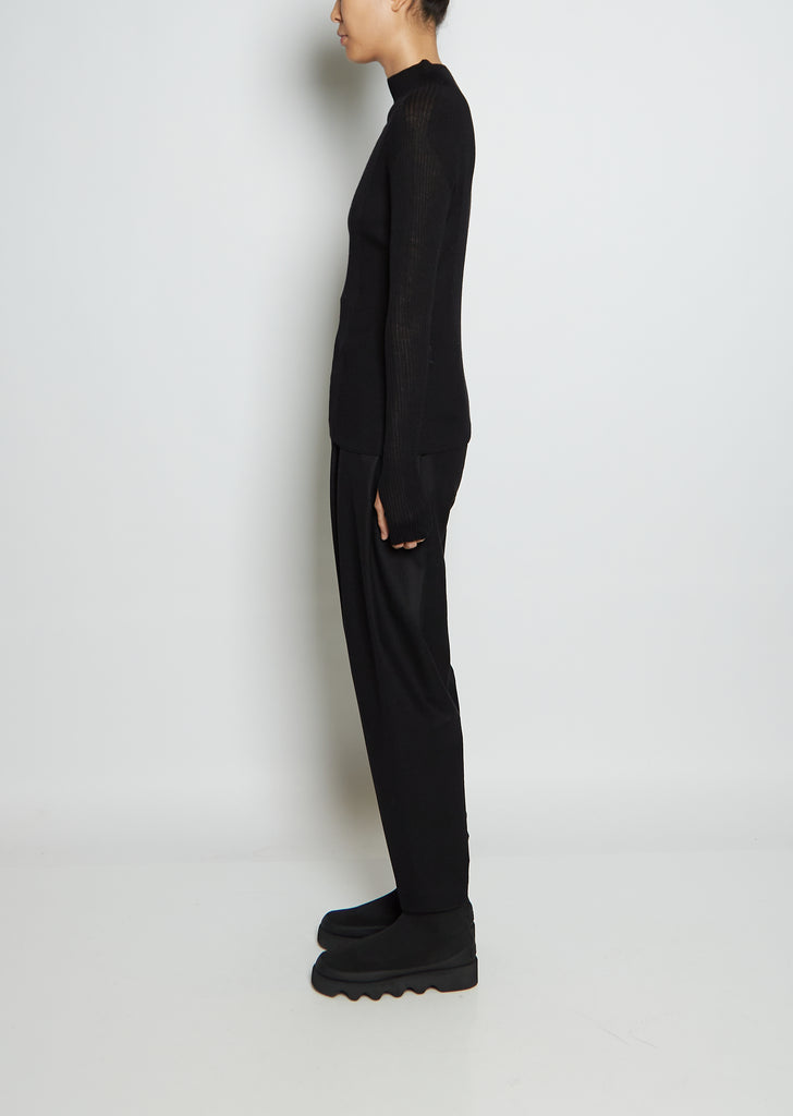 Ribbed Merino Knit Top