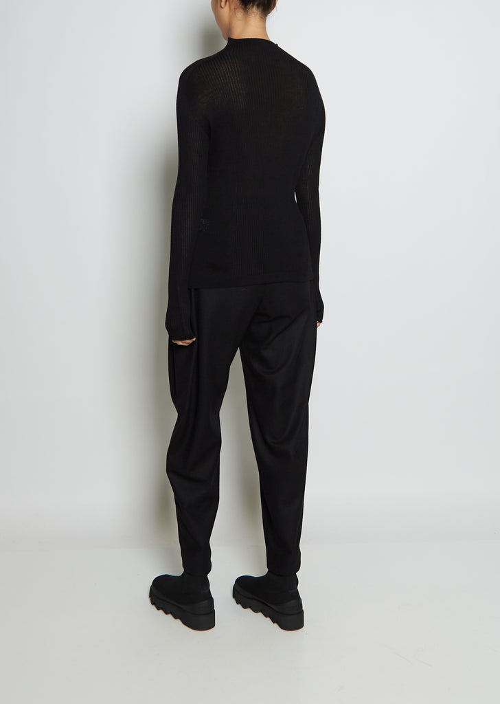 Ribbed Merino Knit Top