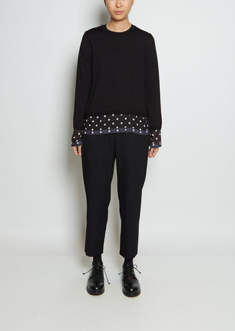 Wool Polka-Dot Trim Sweater