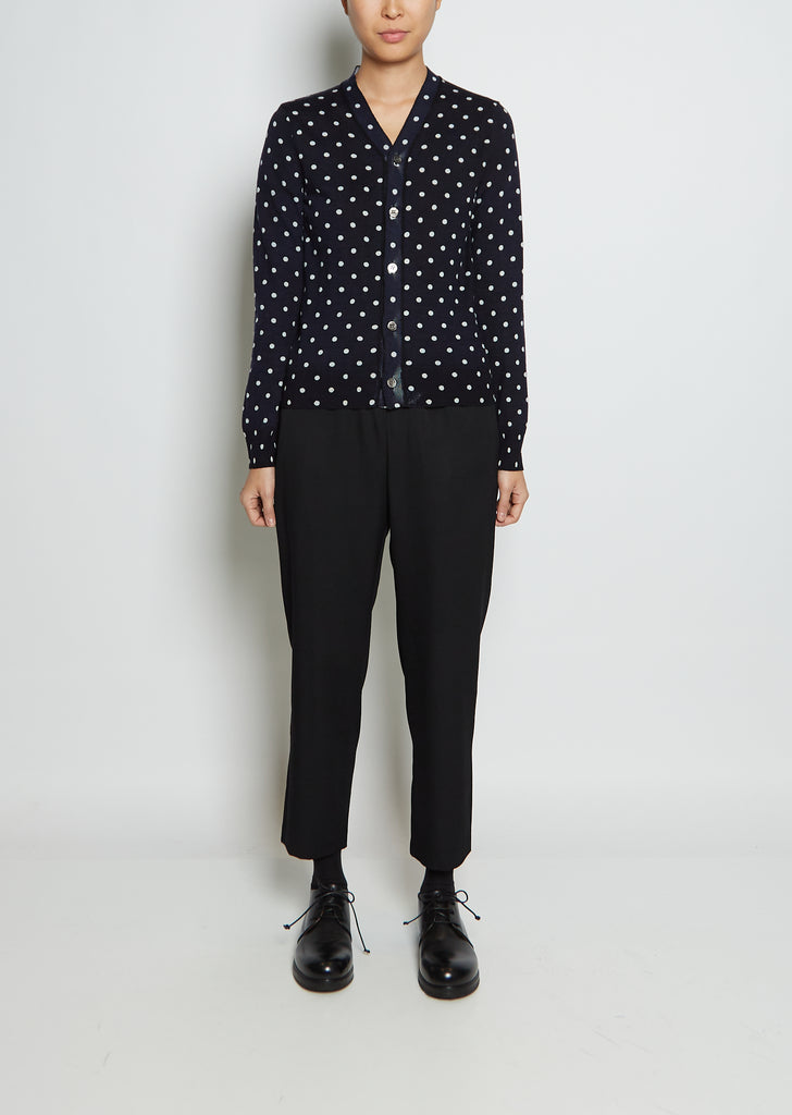 Polka-Dot Wool Cardigan