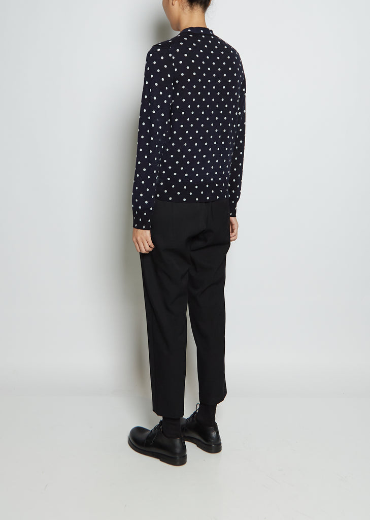 Polka-Dot Wool Cardigan