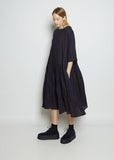 Virgin Wool & Metal Gathered Waist Dress