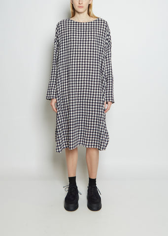 Wool Gingham Check Dress