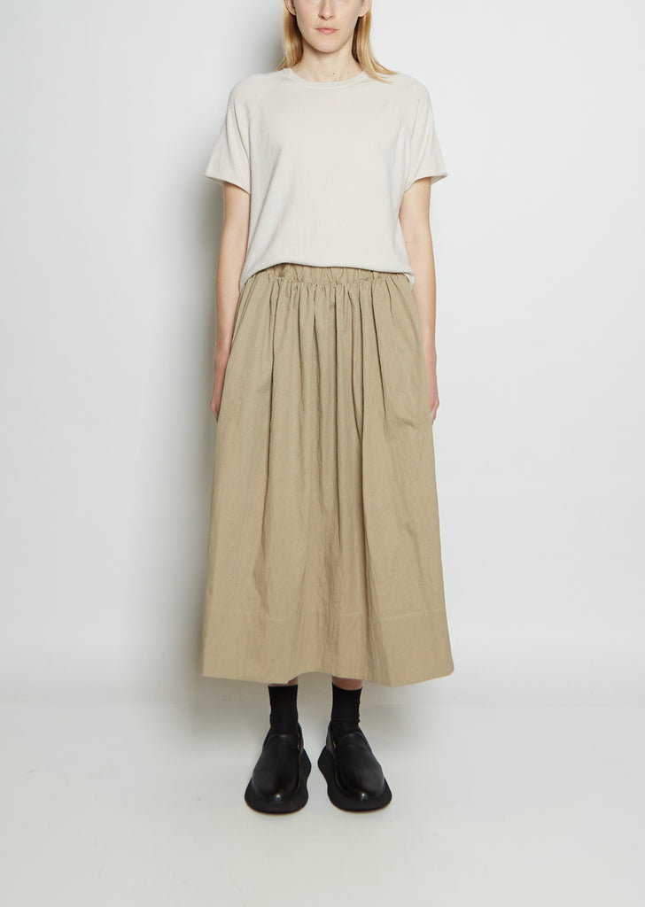 Cotton Blend Classic Gathered Skirt