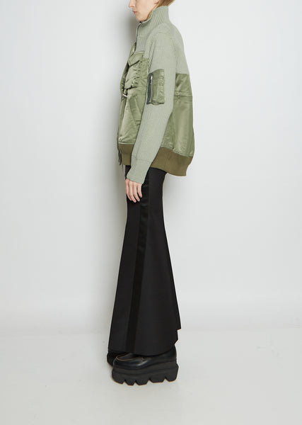 Nylon Twill x Wool Knit Blouson – La Garçonne