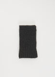 Narrow Ribbed Scarf — Charcoal