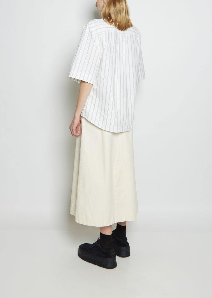 Cotton Stripe Button Down Collar Shirt