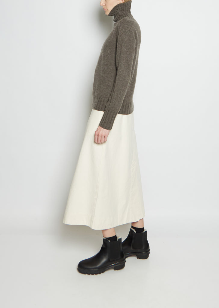 Cashmere Wide Roll Neck — Hedgehog