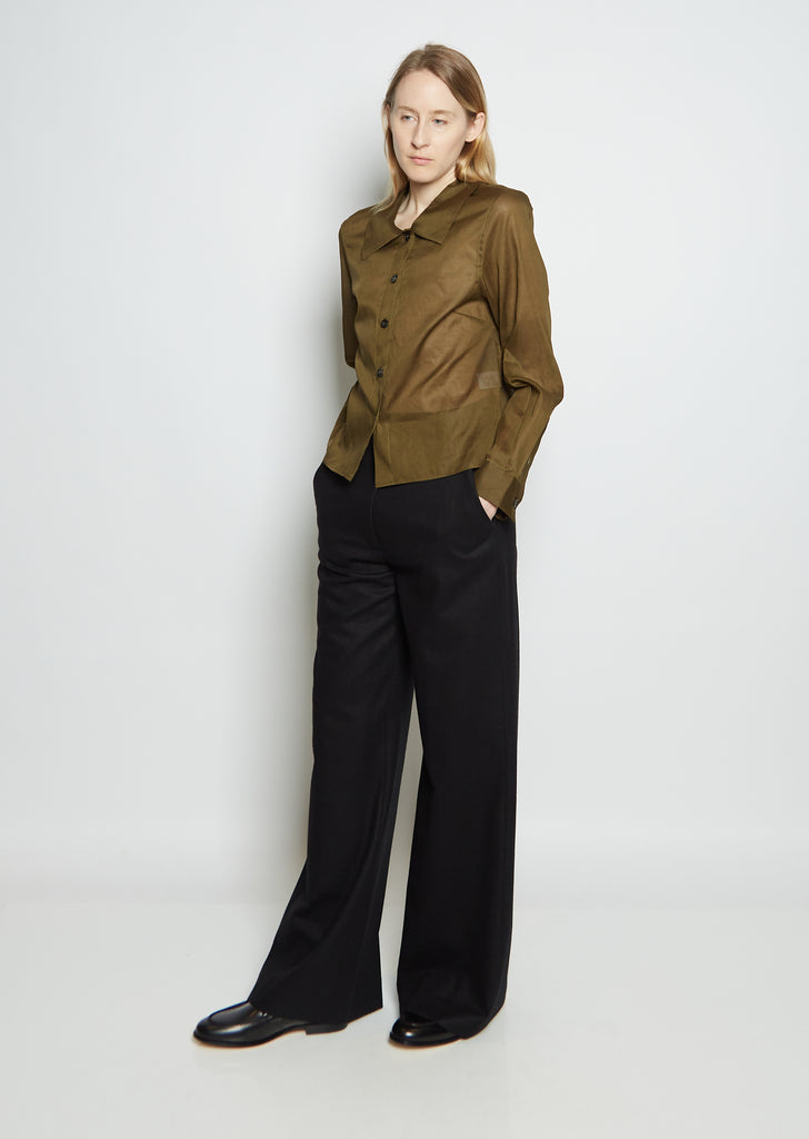 Cotton Organza Bold Collar Shirt