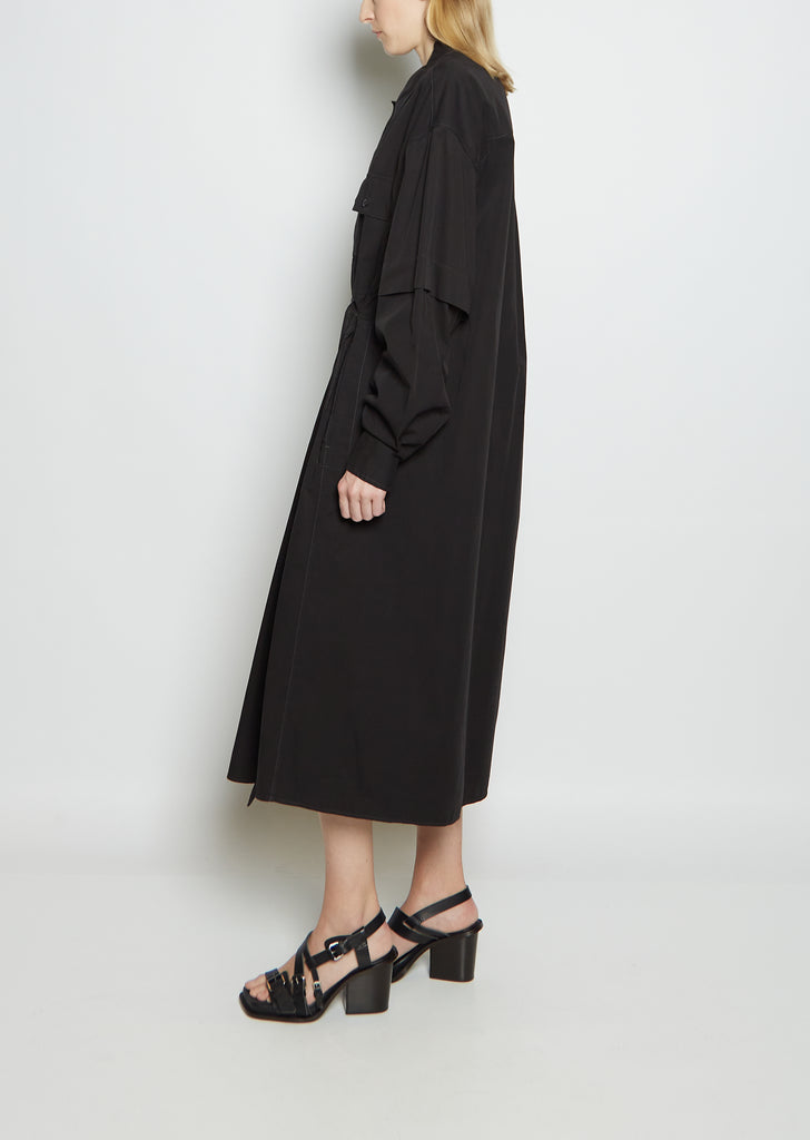 Two Pocket Cotton Gabardine Shirt Dress