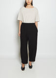 Linen Pullon Trouser — Black