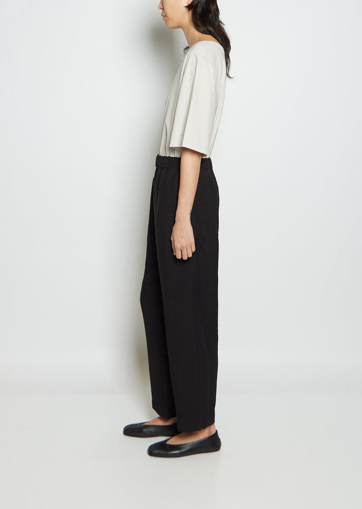 Linen Pullon Trouser — Black
