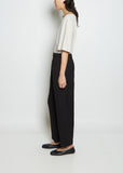 Linen Pullon Trouser — Black