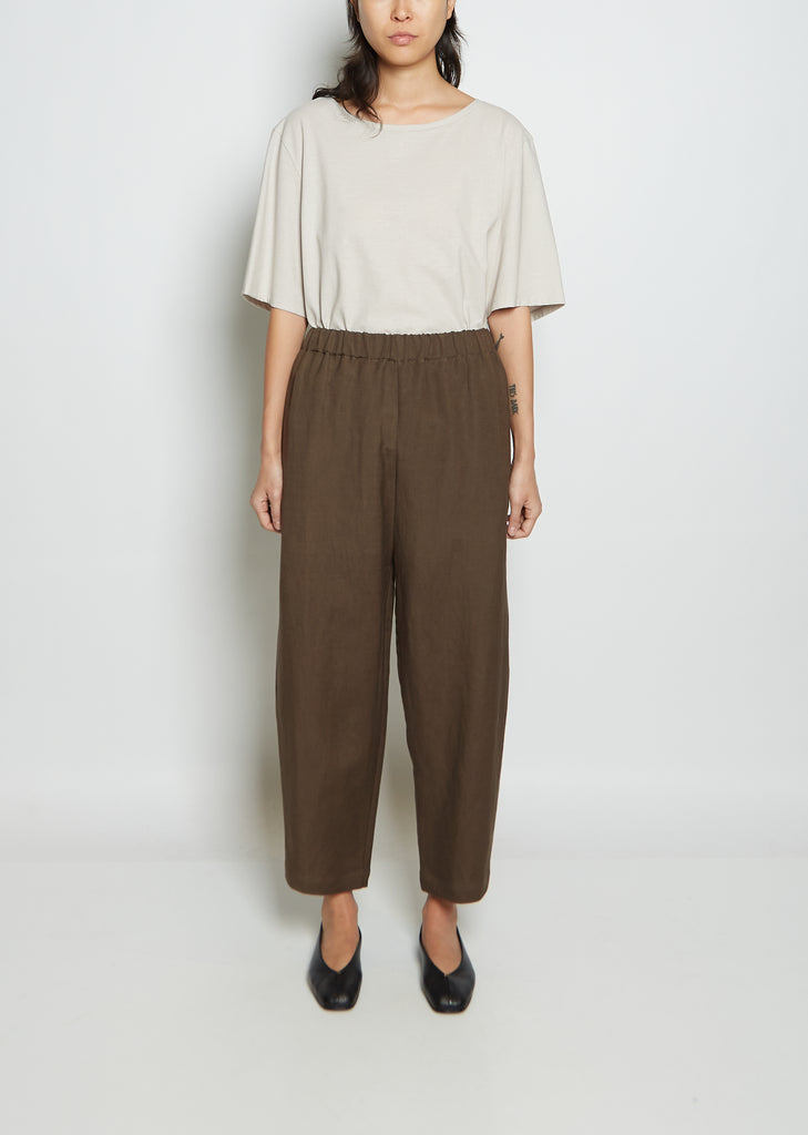 Linen Pullon Trouser — Mocha