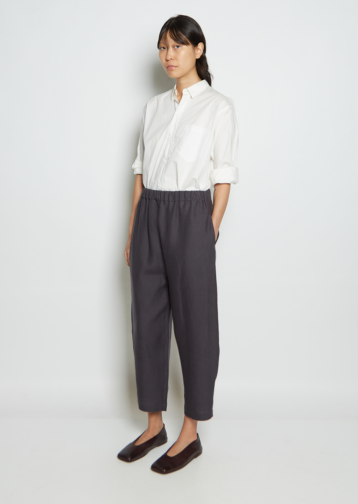 Linen Pullon Trouser — Charcoal