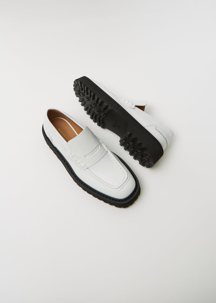 Platform Loafers— White