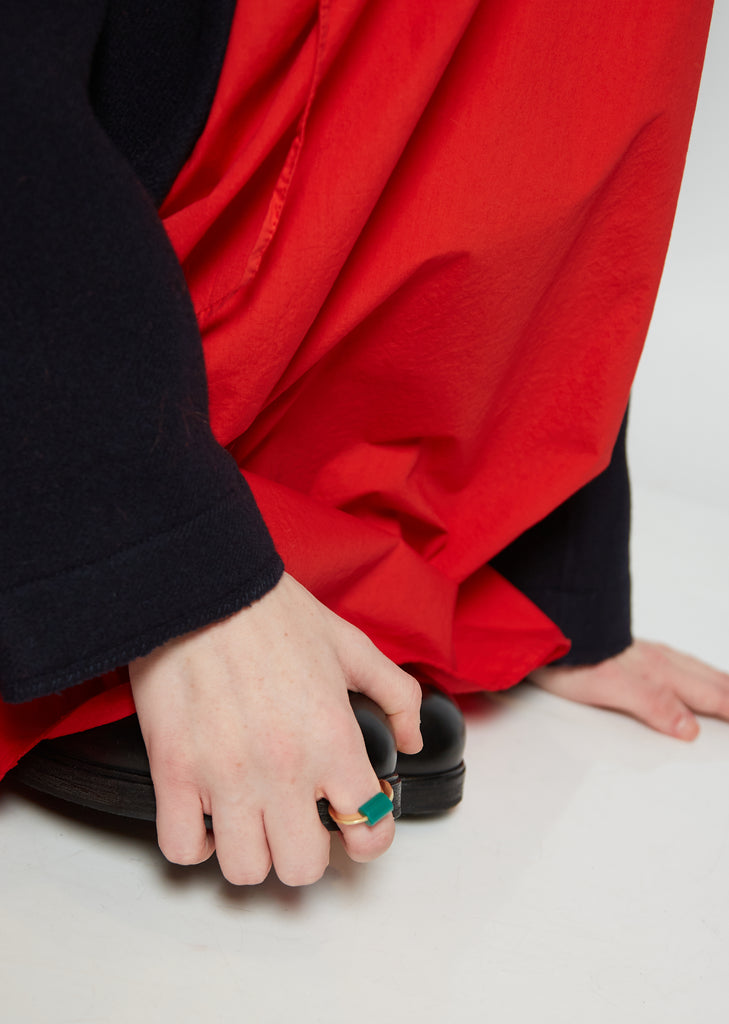 Deco Cilindro Ring — Green Agate