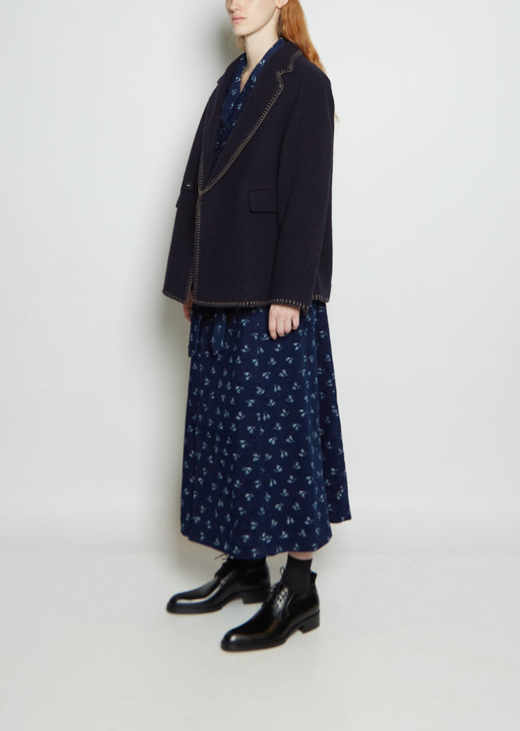 Wool Blend Boa Blanket Jacket