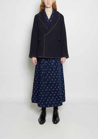 Wool Blend Boa Blanket Jacket