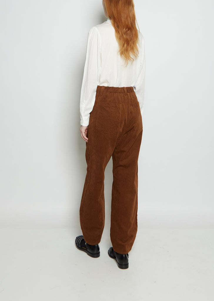 Diagonal Cotton Corduroy Pants