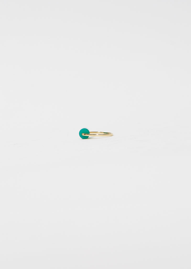 Deco Cilindro Ring — Green Agate