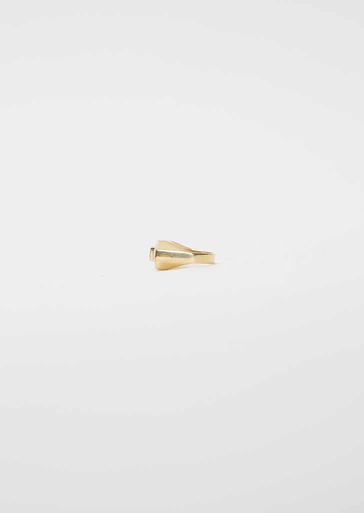 Deco Maxi Baguette Ring — Green Amethyst & Snow White