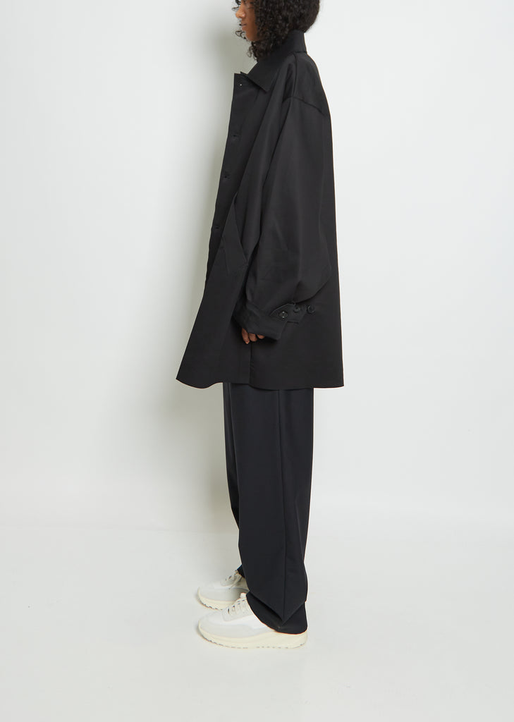 Cotton XXL Mackintosh Jacket — Black