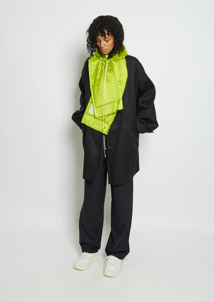 Dupion Silk Down Shawl — Green