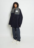 Wool XXL Mackintosh Jacket — Black Navy